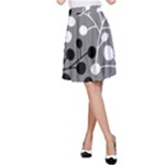 Abstract Nature Black White A-Line Skirt