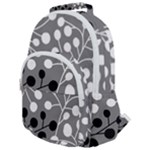 Abstract Nature Black White Rounded Multi Pocket Backpack