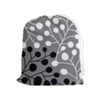 Abstract Nature Black White Drawstring Pouch (XL)