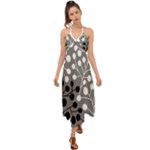 Abstract Nature Black White Halter Tie Back Dress 
