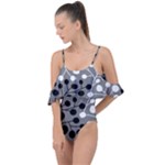 Abstract Nature Black White Drape Piece Swimsuit