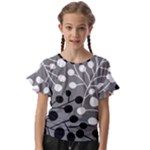 Abstract Nature Black White Kids  Cut Out Flutter Sleeves