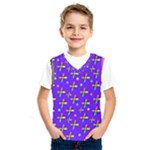 Abstract Background Cross Hashtag Kids  Basketball Tank Top