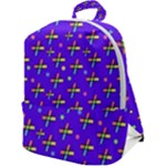 Abstract Background Cross Hashtag Zip Up Backpack