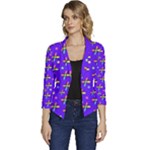 Abstract Background Cross Hashtag Women s Casual 3/4 Sleeve Spring Jacket