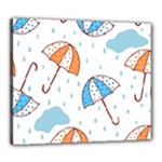 Rain Umbrella Pattern Water Canvas 24  x 20  (Stretched)