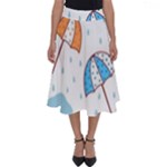 Rain Umbrella Pattern Water Perfect Length Midi Skirt