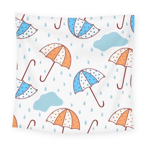 Rain Umbrella Pattern Water Square Tapestry (Large) from UrbanLoad.com