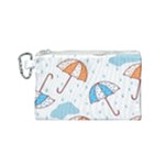 Rain Umbrella Pattern Water Canvas Cosmetic Bag (Small)