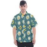 Drawing Flowers Meadow White Men s Short Sleeve Shirt