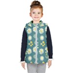 Drawing Flowers Meadow White Kids  Hooded Puffer Vest