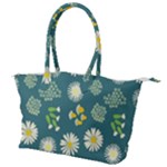 Drawing Flowers Meadow White Canvas Shoulder Bag
