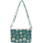 Drawing Flowers Meadow White Double Gusset Crossbody Bag