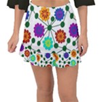 Bloom Plant Flowering Pattern Fishtail Mini Chiffon Skirt