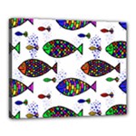 Fish Abstract Colorful Canvas 20  x 16  (Stretched)