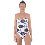 Fish Abstract Colorful Tie Back One Piece Swimsuit