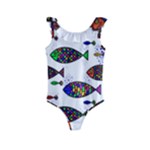 Fish Abstract Colorful Kids  Frill Swimsuit