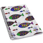 Fish Abstract Colorful 5.5  x 8.5  Notebook