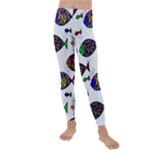 Fish Abstract Colorful Kids  Lightweight Velour Leggings
