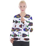 Fish Abstract Colorful Casual Zip Up Jacket
