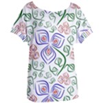 Bloom Nature Plant Pattern Women s Oversized T-Shirt