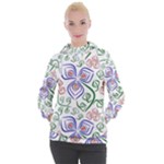 Bloom Nature Plant Pattern Women s Hooded Pullover
