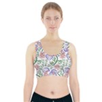 Bloom Nature Plant Pattern Sports Bra With Pocket