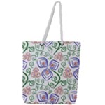 Bloom Nature Plant Pattern Full Print Rope Handle Tote (Large)