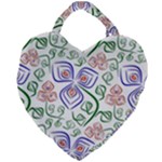 Bloom Nature Plant Pattern Giant Heart Shaped Tote