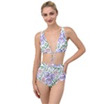 Bloom Nature Plant Pattern Tied Up Two Piece Swimsuit