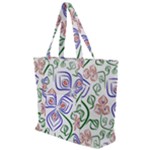 Bloom Nature Plant Pattern Zip Up Canvas Bag