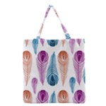 Pen Peacock Colors Colored Pattern Grocery Tote Bag