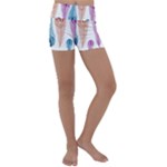 Pen Peacock Colors Colored Pattern Kids  Lightweight Velour Yoga Shorts