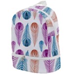 Pen Peacock Colors Colored Pattern Zip Bottom Backpack
