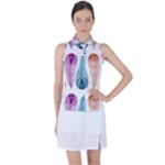 Pen Peacock Colors Colored Pattern Women s Sleeveless Polo T-Shirt