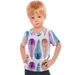 Pen Peacock Colors Colored Pattern Kids  Sports T-Shirt