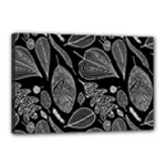 Leaves Flora Black White Nature Canvas 18  x 12  (Stretched)
