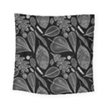 Leaves Flora Black White Nature Square Tapestry (Small)