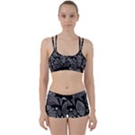 Leaves Flora Black White Nature Perfect Fit Gym Set