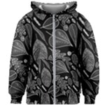 Leaves Flora Black White Nature Kids  Zipper Hoodie Without Drawstring