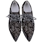 Leaves Flora Black White Nature Pointed Oxford Shoes