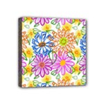 Bloom Flora Pattern Printing Mini Canvas 4  x 4  (Stretched)
