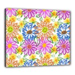 Bloom Flora Pattern Printing Canvas 24  x 20  (Stretched)