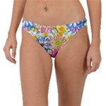 Bloom Flora Pattern Printing Band Bikini Bottoms