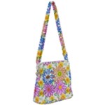 Bloom Flora Pattern Printing Zipper Messenger Bag