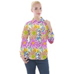 Bloom Flora Pattern Printing Women s Long Sleeve Pocket Shirt