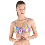 Bloom Flora Pattern Printing Tie Up Cut Bikini Top