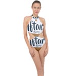 Iftar-party-t-w-01 Halter Side Cut Swimsuit