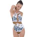 Iftar-party-t-w-01 Plunge Cut Halter Swimsuit