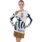 Iftar-party-t-w-01 Long Sleeve Hoodie Dress